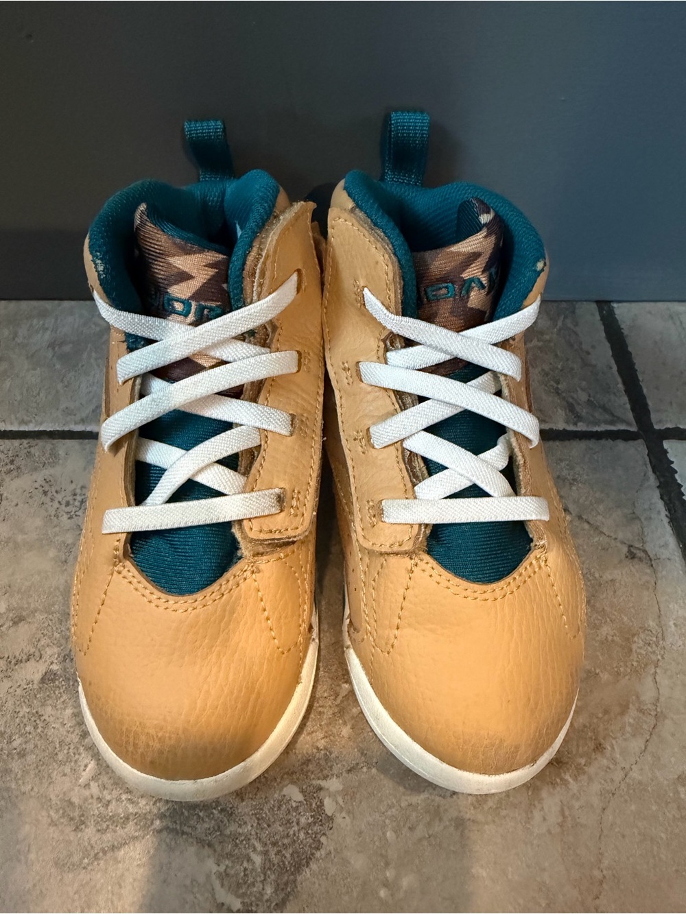 Jordan Jumpman MVP Toddler shoes in the Twine/Geode Teal